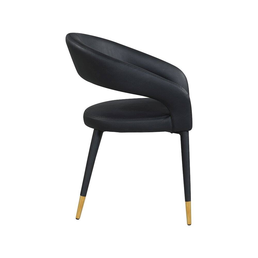 Alt View 3. Meridian Furniture - Destiny Black Vegan Leather Dining Chair - Black.