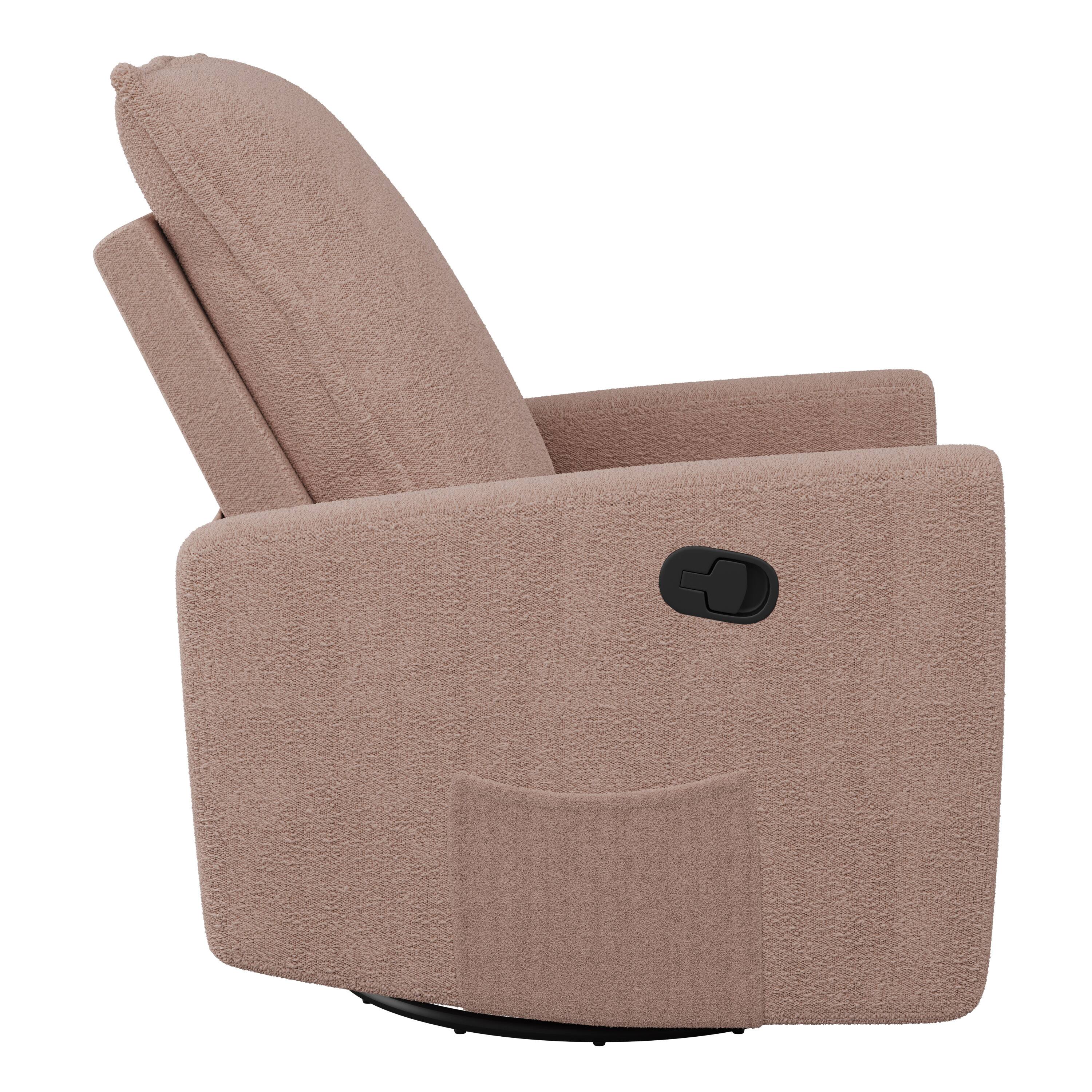 Left. CorLiving - Caillie Boucle Fabric Upholstered Contemporary Glider Recliner Chair - Pink.