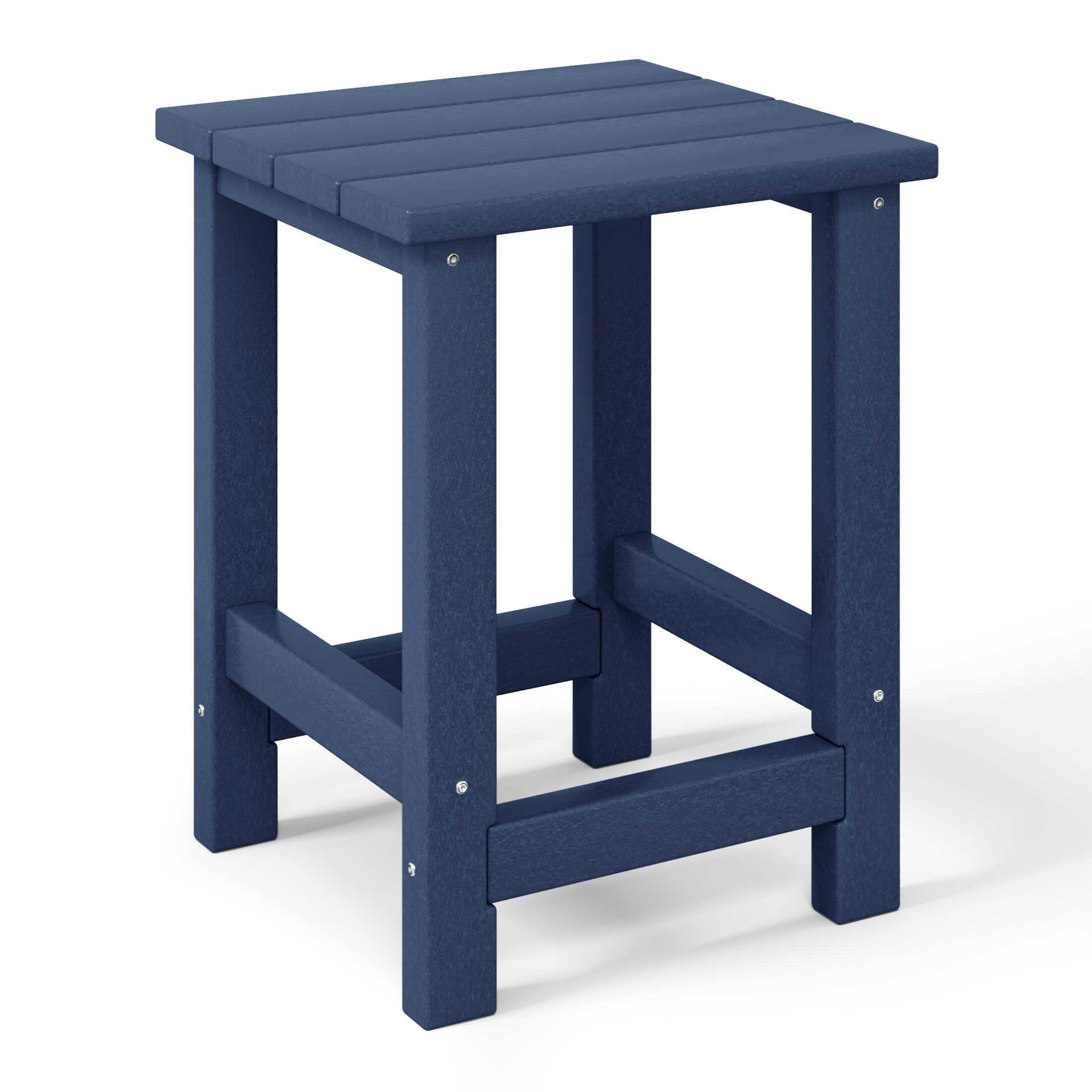 Alt View 1. WestinTrends - WestinTrends Malibu 3-Piece Kids HDPE Adirondack Chairs Set with Square Side Table and Cup Holders - Navy Blue.