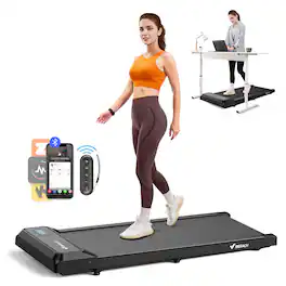 MERACH - T21 Walking Pad Under Desk Treadmill Portable Mini Treadmills for Home 265LBS Walkpad with Remote Control - Black