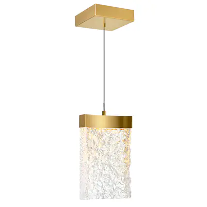 Front. CWI Lighting - Lava Integrated LED Brass Mini Pendant - Brass.