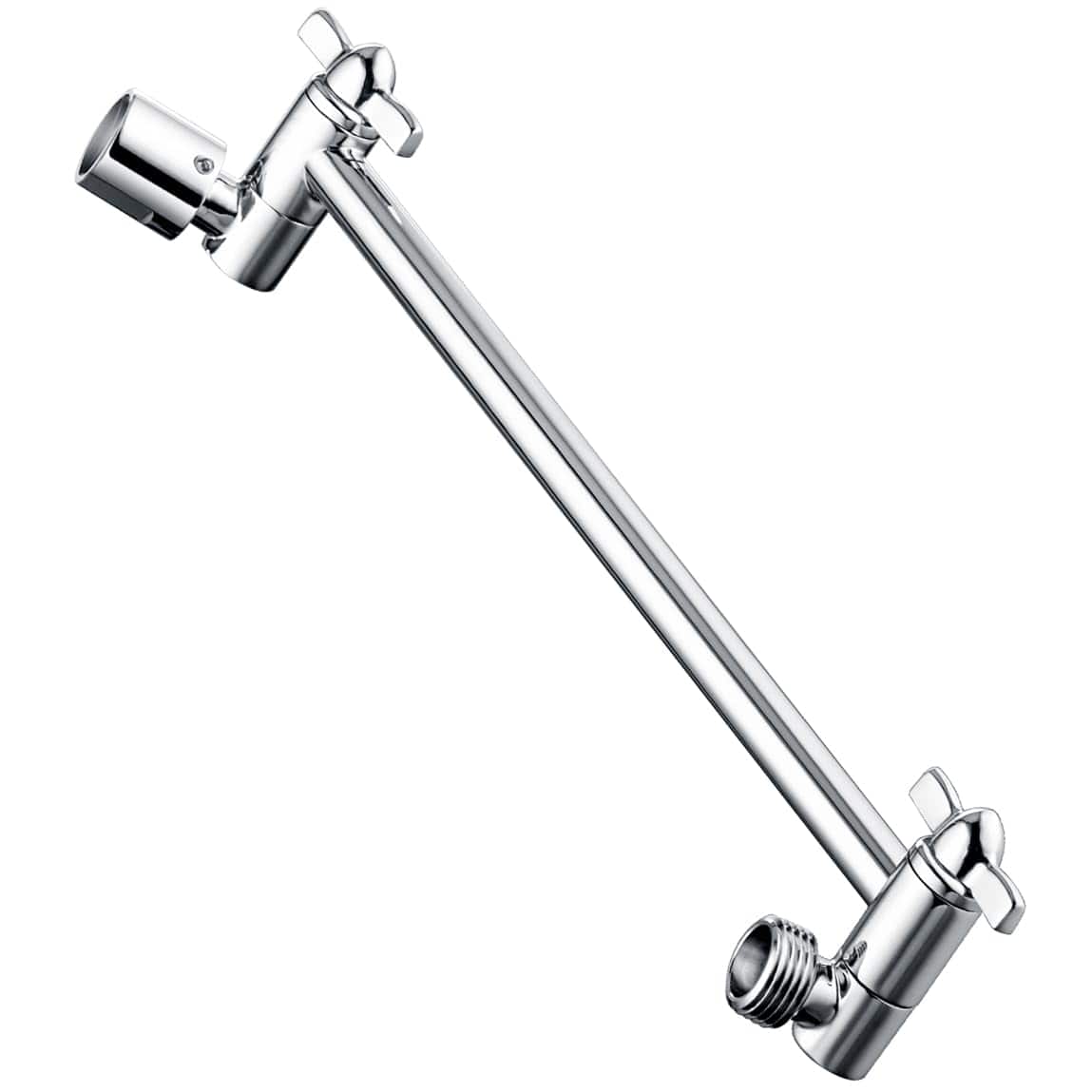 Paradigms Interiors - Brass Shower Arm Extender For Rain And Handheld Head Universal Extension Height Angle Adjustable Brushed Ni - Chrome-10 Inch