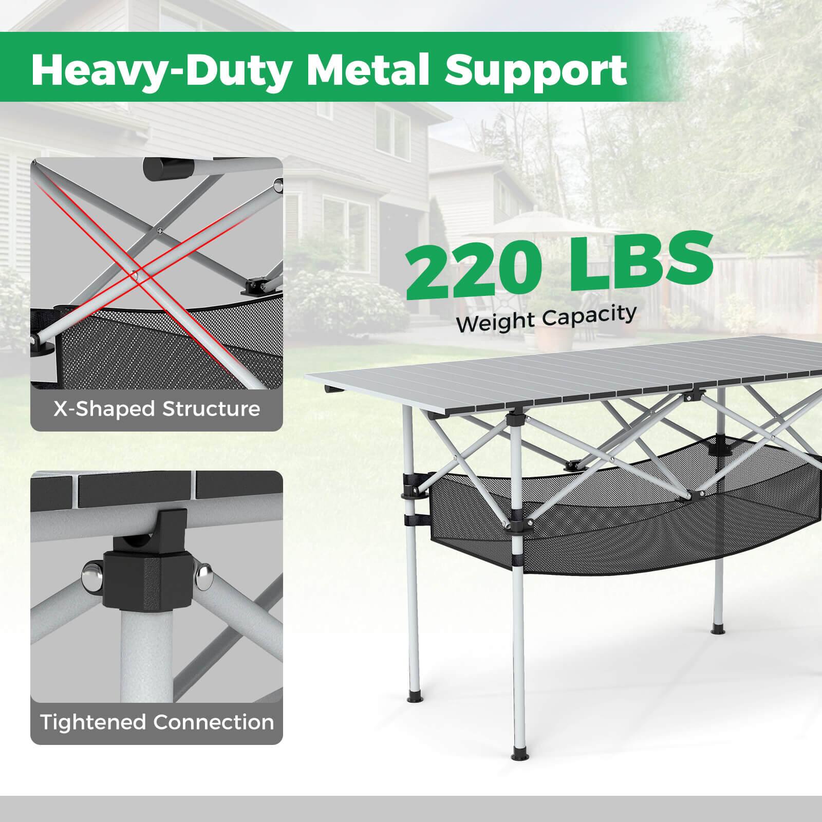 Heavy-Duty Metal Support  
220 LBS Weight Capacity  
X-Shaped Structure  
Tightened Connection