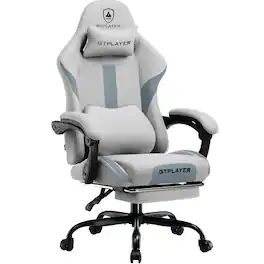 GTPlayer - Gaming Chair Breathable Fabric Ergonomic Computer Desk Chair - Gray