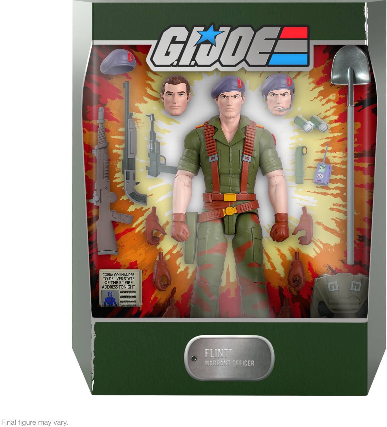 G.I. JOE: 60 COBRA COMMANDER TO DELIVER STATE OF THE EMPIRE ADDRESS TONIGHT FLINT WARRANT OFFICER. Final figure may vary.
