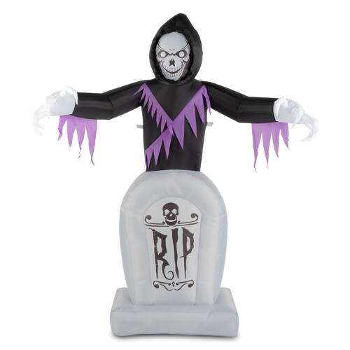 Alt View 1. Winado - 6FT Halloween Inflatable Death and Grave Decoration with Build-in LED Light Blow Up for Holiday Outdoor Indoor Lawn Yard - Black & Gray.