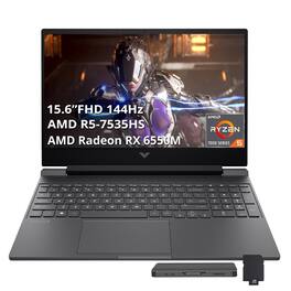 HP - Victus 15.6" Gaming Laptop,AMD Ryzen 5-7535HS,64GB RAM,2TB SSD+256GB Dock Station,Radeon RX 6550M,Win 11 - Mica Silver