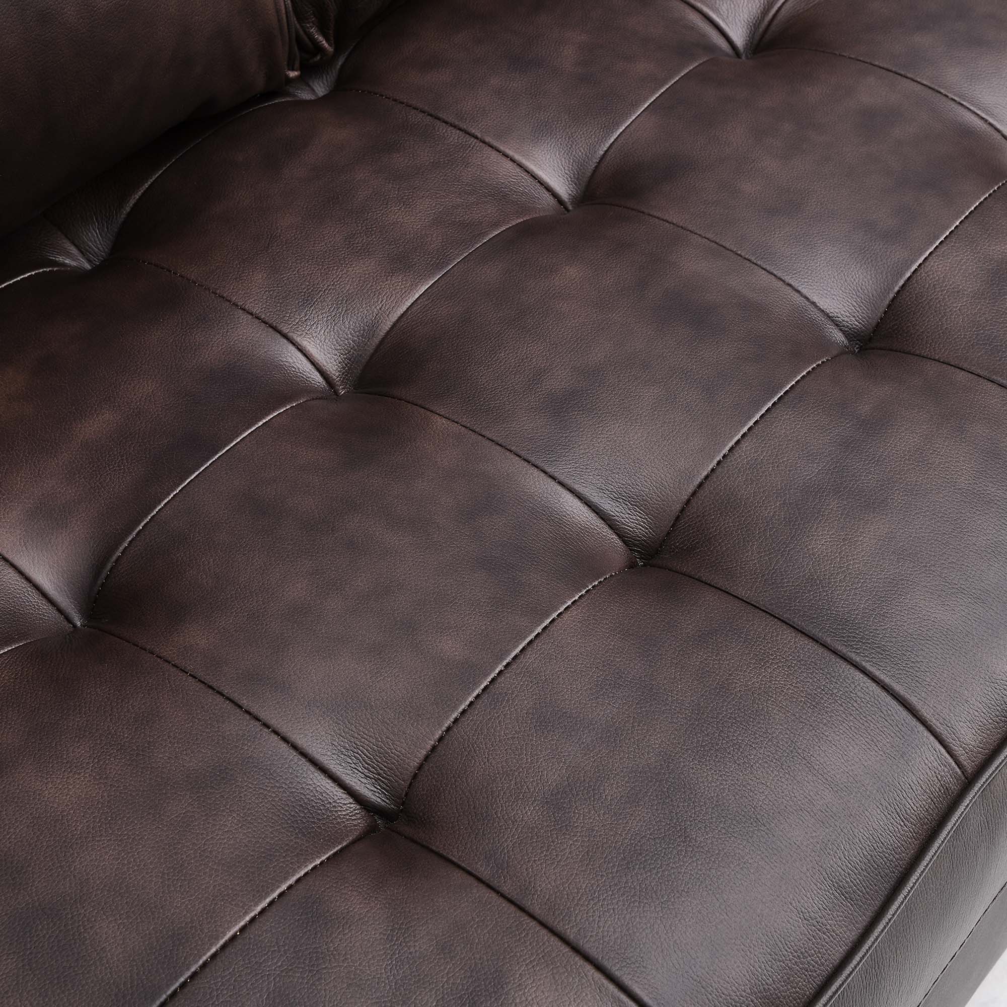 Alt View 4. Modway - Valour Leather Loveseat by Modway - Brown.