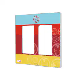 Keyscaper - Marvel Sigil Hidden-Screw Light Switch Plate - Double Rocker - Iron Man