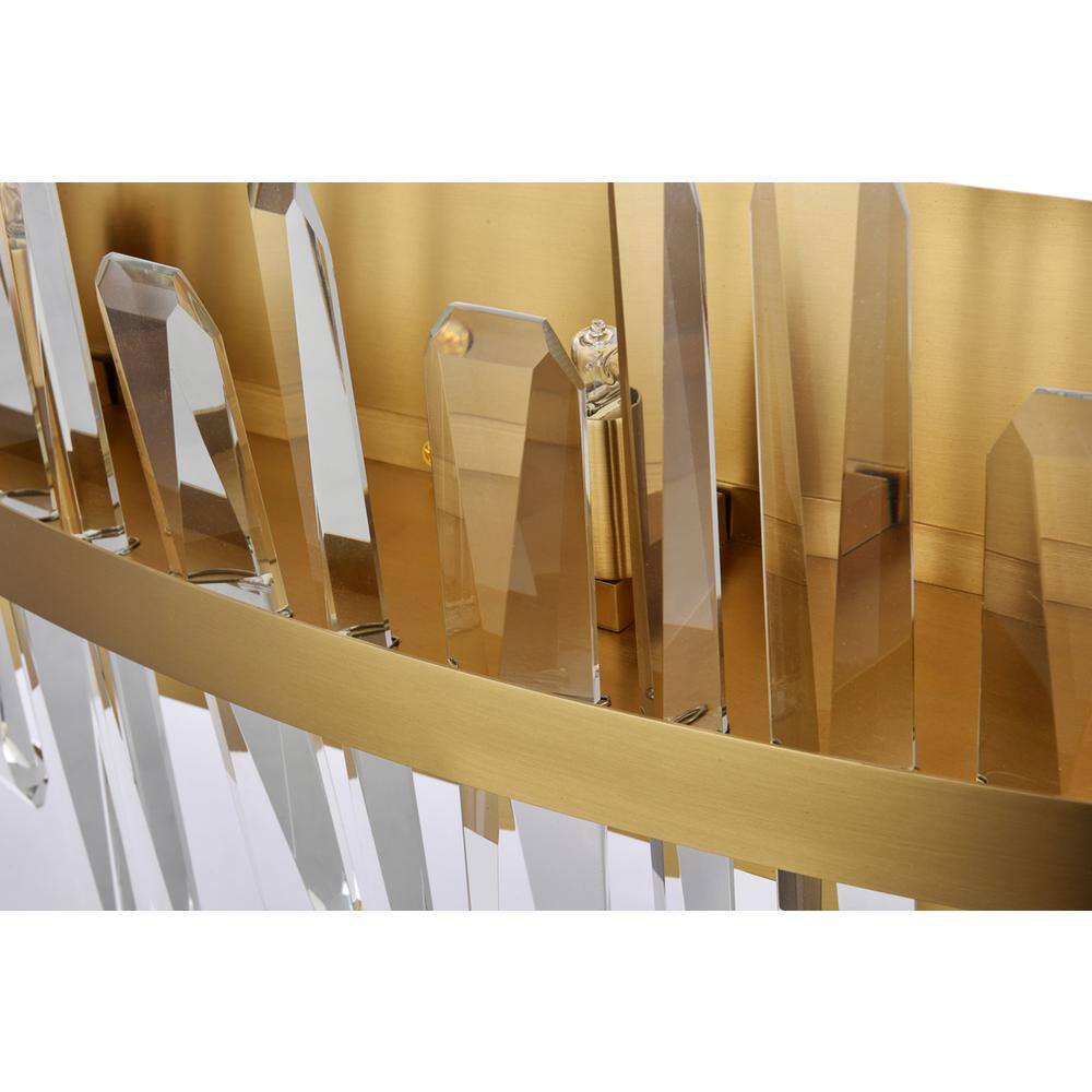 Back. Elegant Lighting - Serena 24 inch crystal bath sconce in satin gold - Satin Gold.