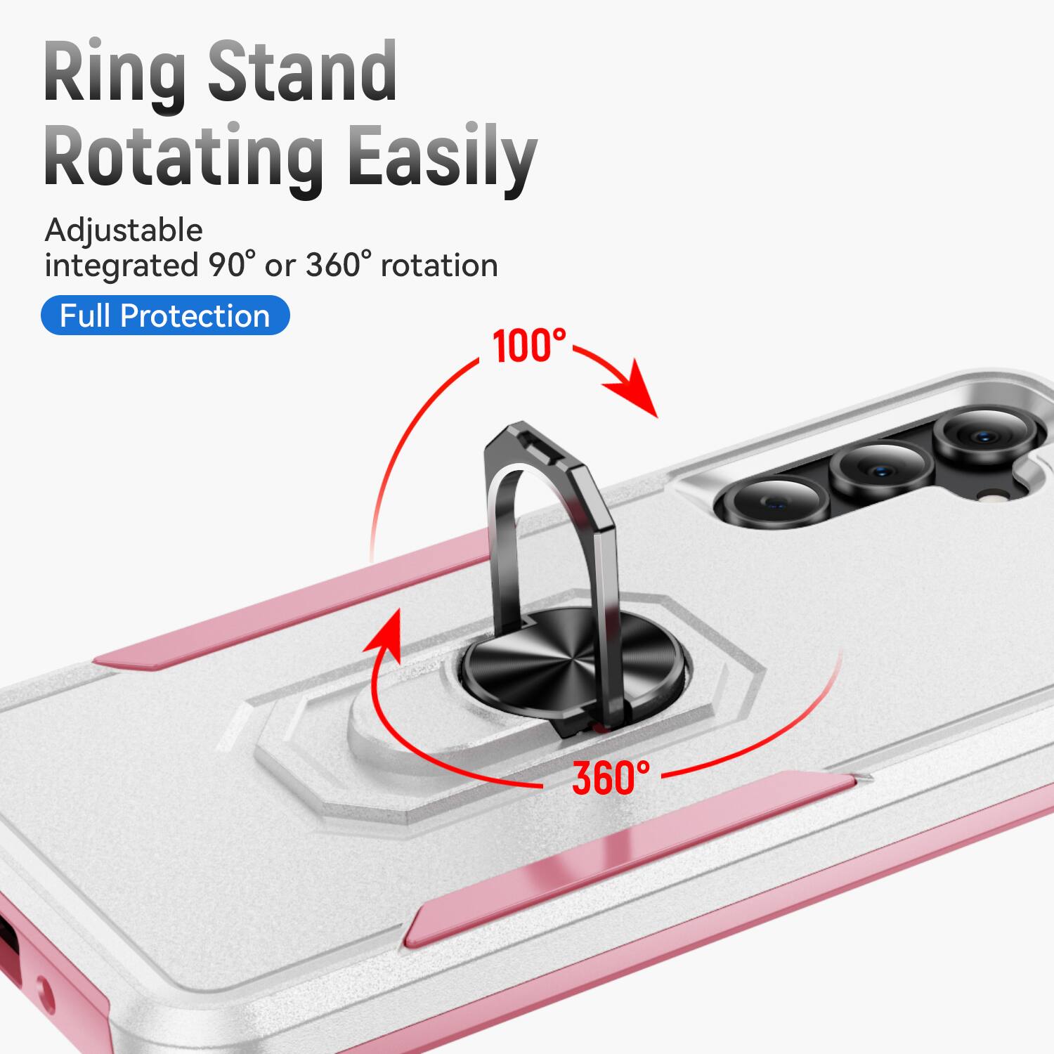 Ring Stand Rotating Easily  
Adjustable integrated 90° or 360° rotation  
Full Protection  
100°  
360°