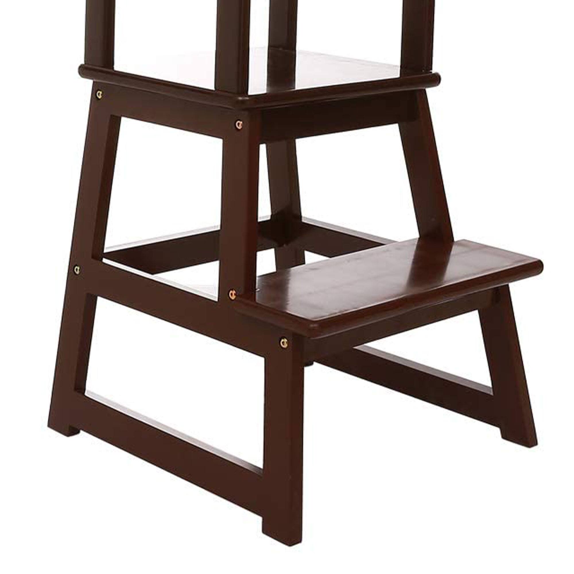 Alt View 5. SDADI - SDADI Kids Kitchen Step Stool Holds up to 150 Pounds with Safety Rail, Espresso - Espresso.