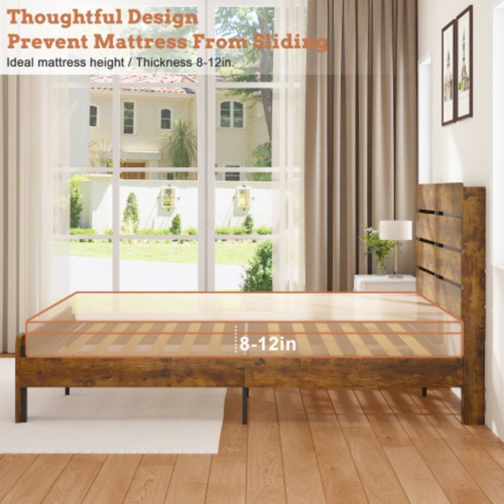Thoughtful Design Prevent Mattress From Sliding  
Ideal mattress height / Thickness 8-12in.