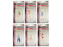 "Cosplay Girls" 6 piece Figure Set for 1/24 Scale Models by American Diorama - Multi