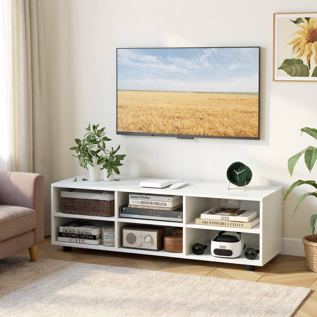 Kadyn - Entertainment TV Stand,Entertainment CenterModern Entertainment Center TV Stand for TVs up to 50 Inch - White