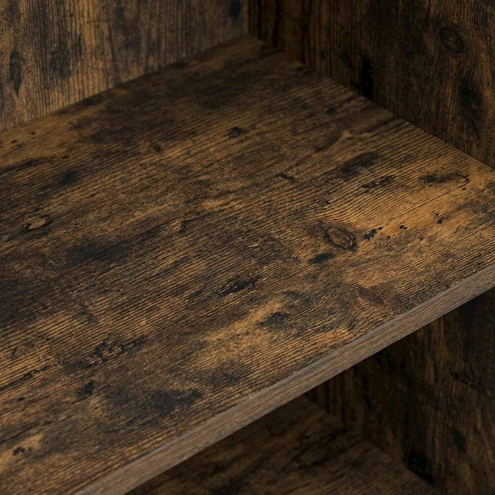 Alt View 1. FurniFact - Engineered Wood Bookcase with Open Shelving for Stylish Storage - Amber Pine.
