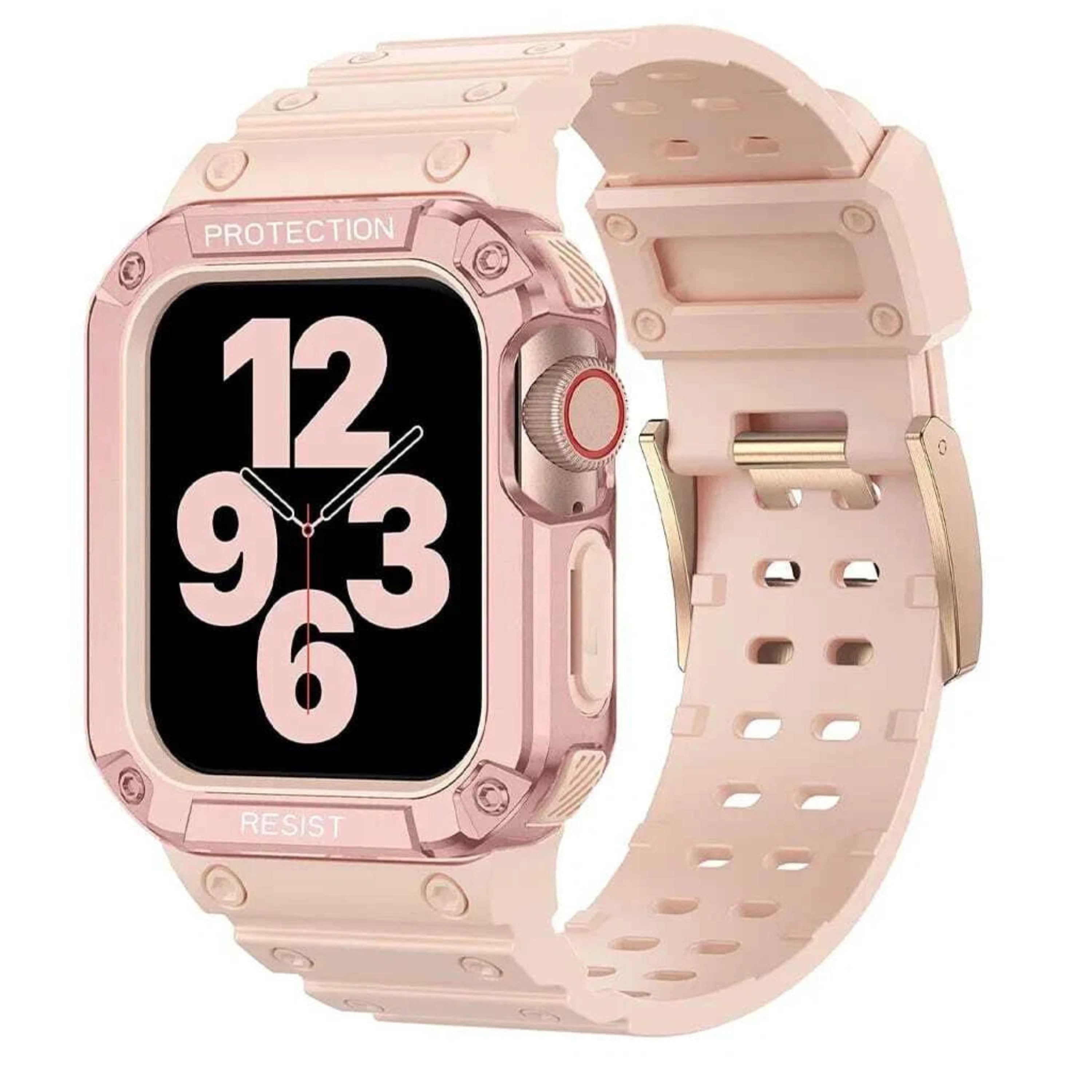 Kitcheniva - Rugged Apple Watch Band With Protective Case iWatch Strap 38 to 41mm - Pink