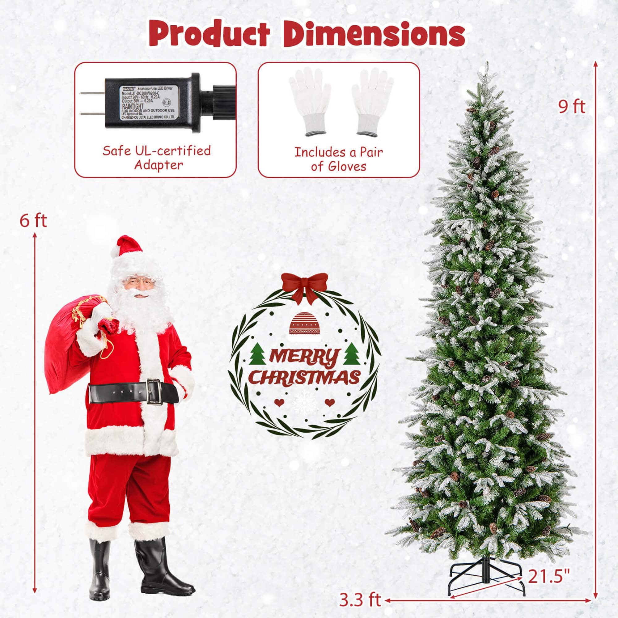 Product Dimensions: 6ft 6 MERRY CHRISTMAS 3.3 ft 21.5"