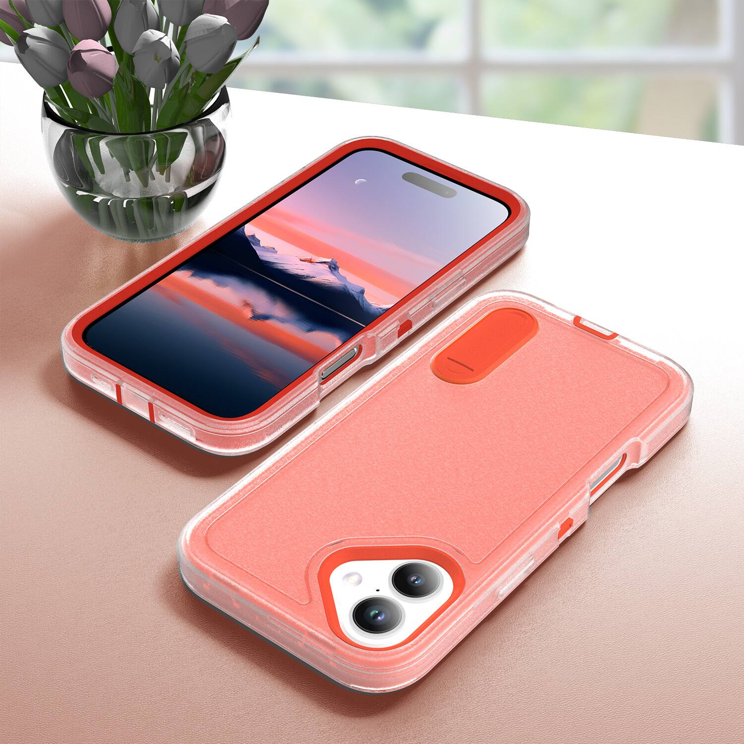 Alt View 3. Dteck - Heavy Duty Case for Apple iPhone 17 with Foldable Kickstand,Dual-Layer Shockproof Hard PC Soft Silicone Hybrid Cover - M.