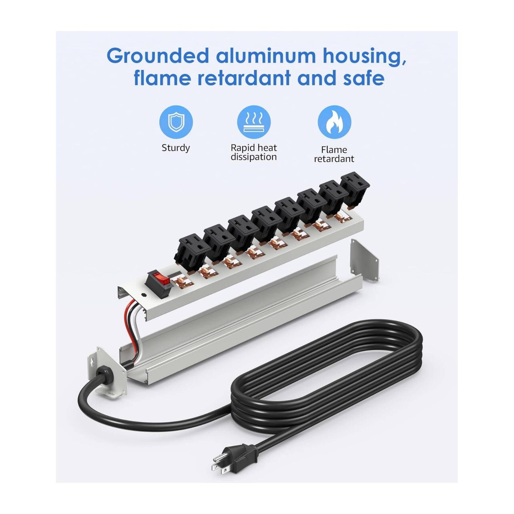 Grounded aluminum housing, flame retardant and safe

- Sturdy
- Rapid heat dissipation
- Flame retardant