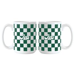 Logo Brands - 2-Pack 15oz. Checkered Wordmark Mug Set - Multicolor