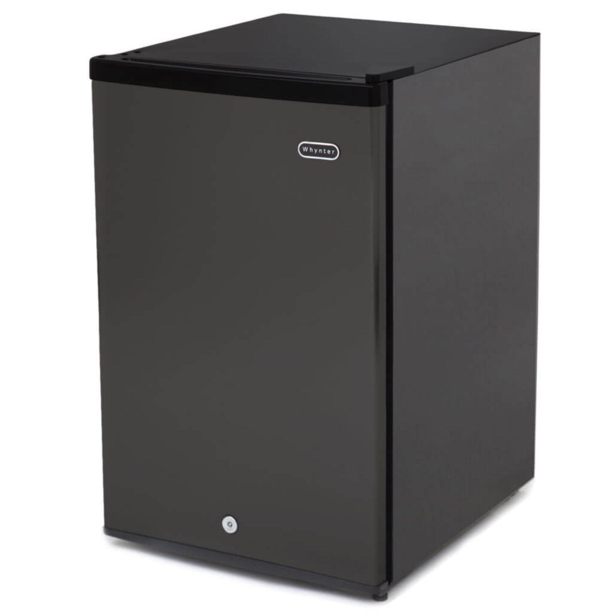 Angle. Whynter - Compact Upright Convertible Fridge/Freezer with Lock, 3.1 Cu. Ft. - Black.