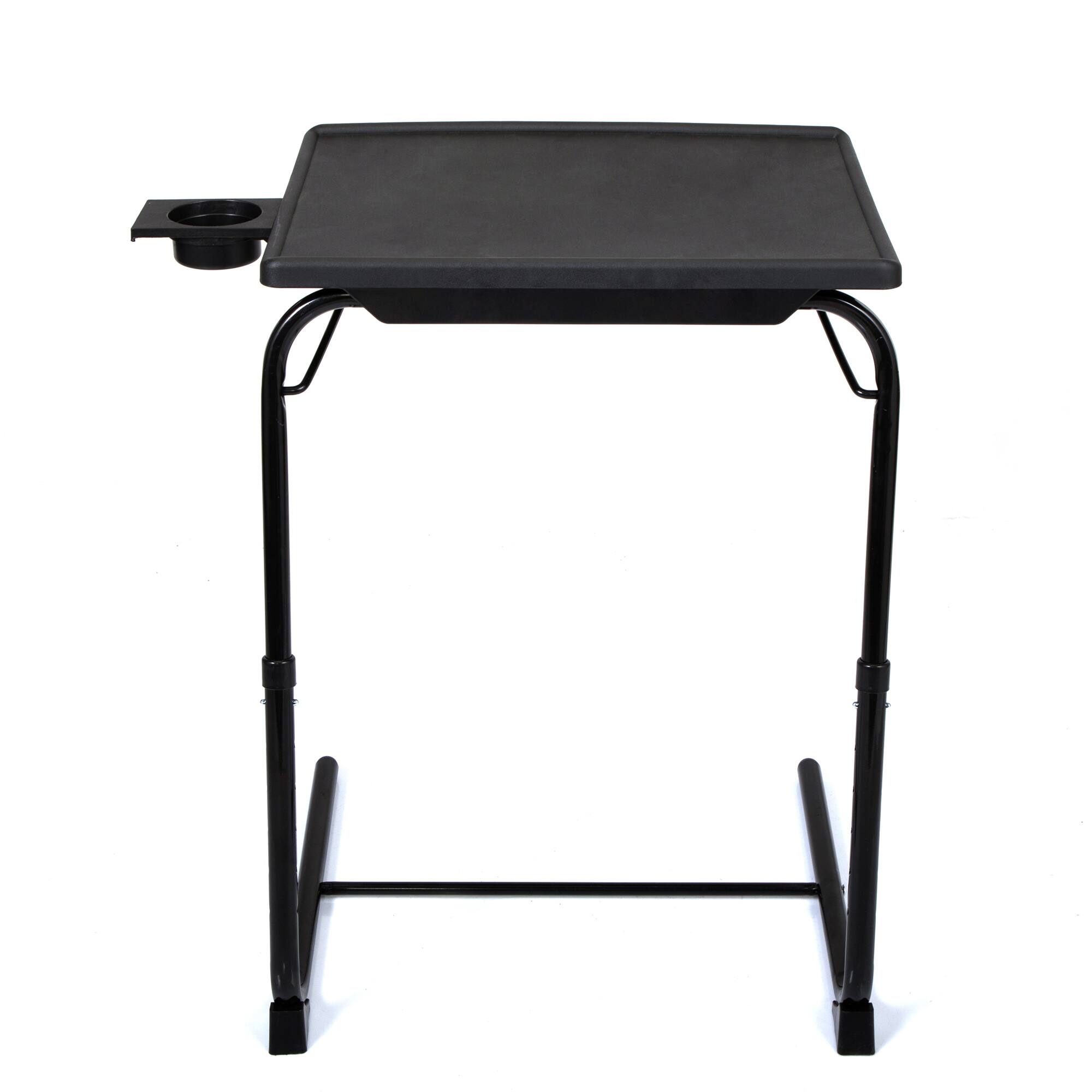 Alt View 5. Spaco - Spaco Portable Computer Desk, Height Adjustable 20-28 Inch, 6 Levels 3 Angles, Foldable Steel Frame, Cup Holder, 55LBS - Black.