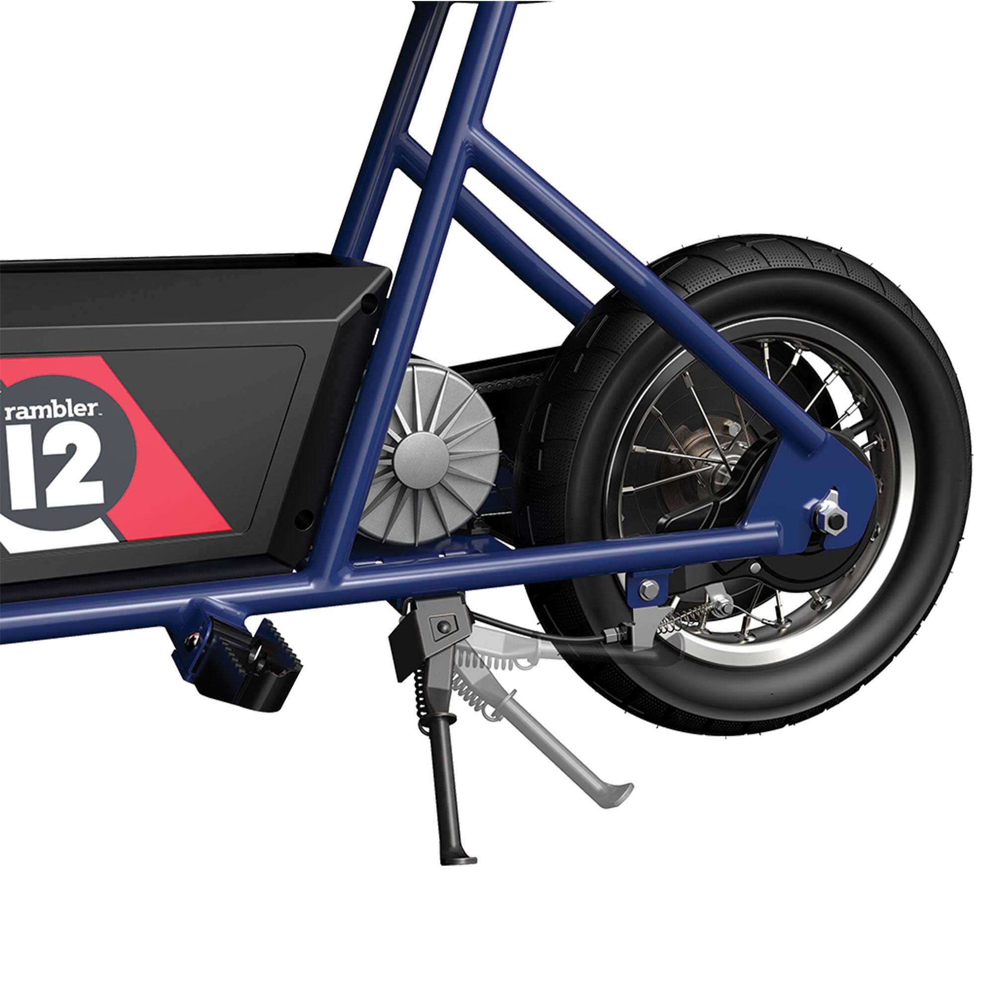 Alt View 6. Razor - Razor Rambler 12 Electric Retro Minibike w/ 250W Motor & 24V Battery, Dark Blue - Black.