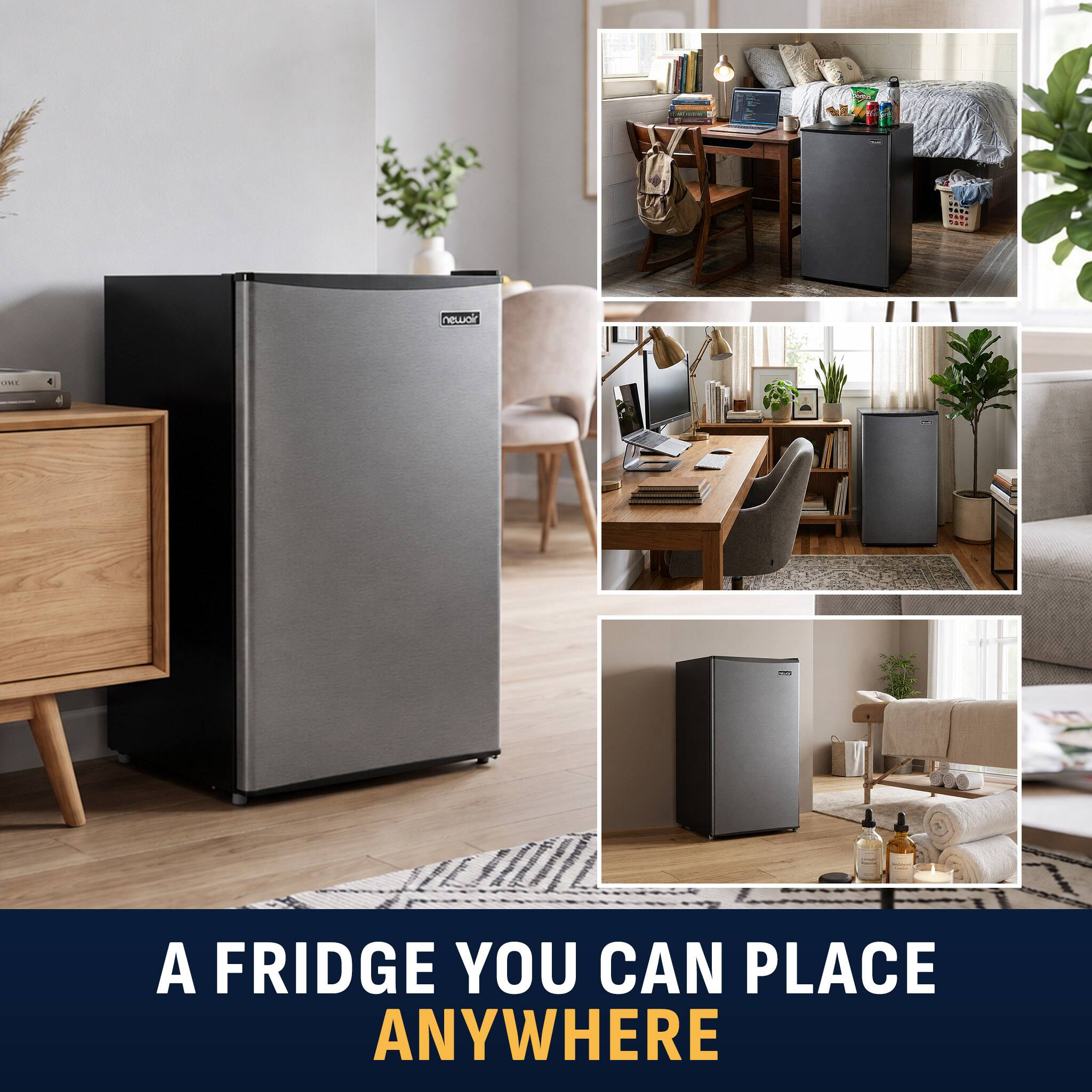 SANA SANA  
newair  
OMC  
A FRIDGE YOU CAN PLACE ANYWHERE