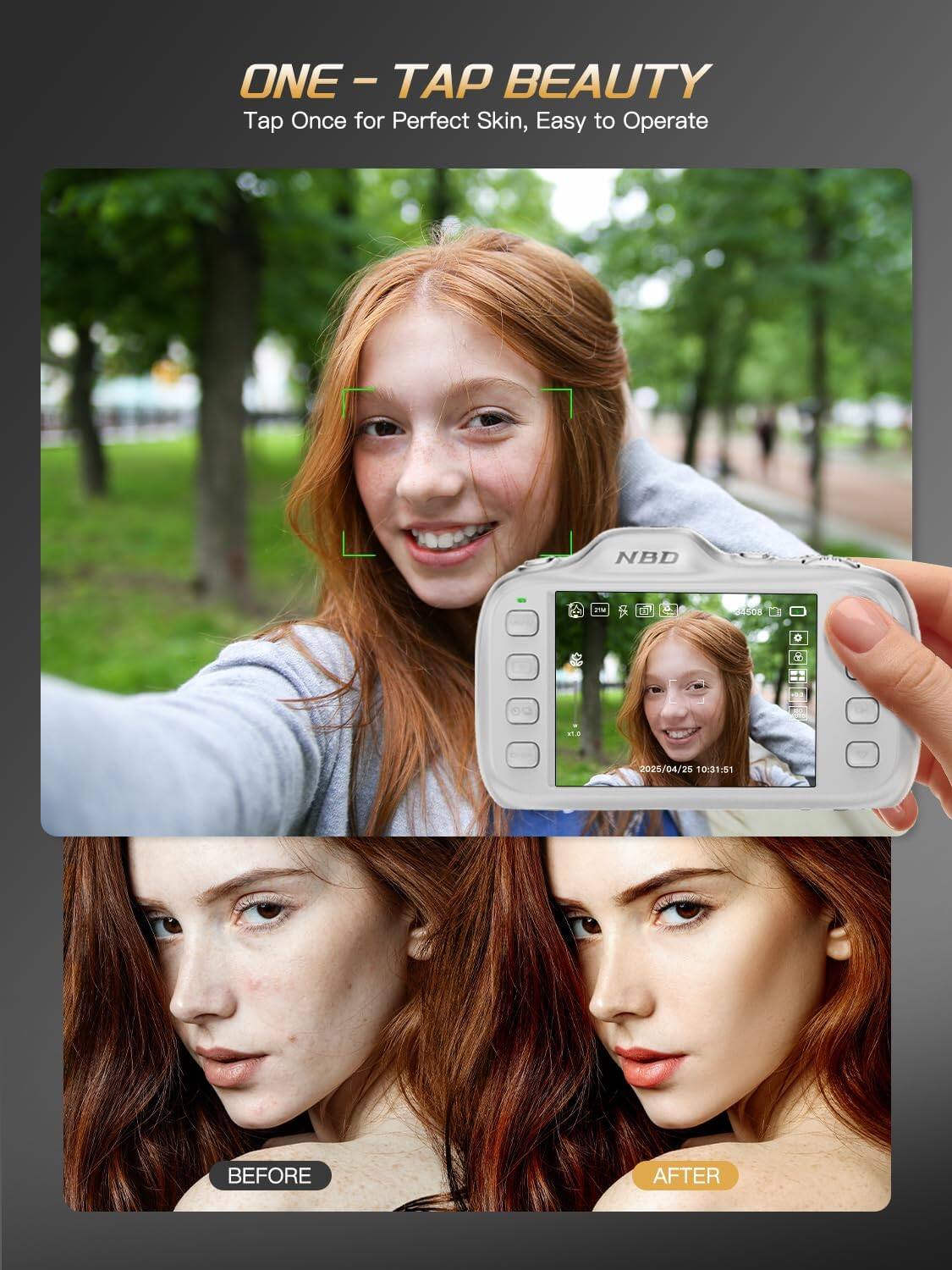 ONE - TAP BEAUTY  
Tap Once for Perfect Skin, Easy to Operate  

NBD  
2TM  

34508  
0  
H  
BILQ  
2025/04/25 10:31:51  

BEFORE  
AFTER