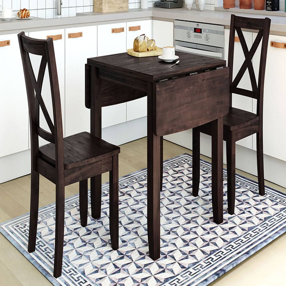 Angle. Loheer - Loheer 3-Piece Drop Leaf Dining Set Espresso Breakfast Nook - Espresso.
