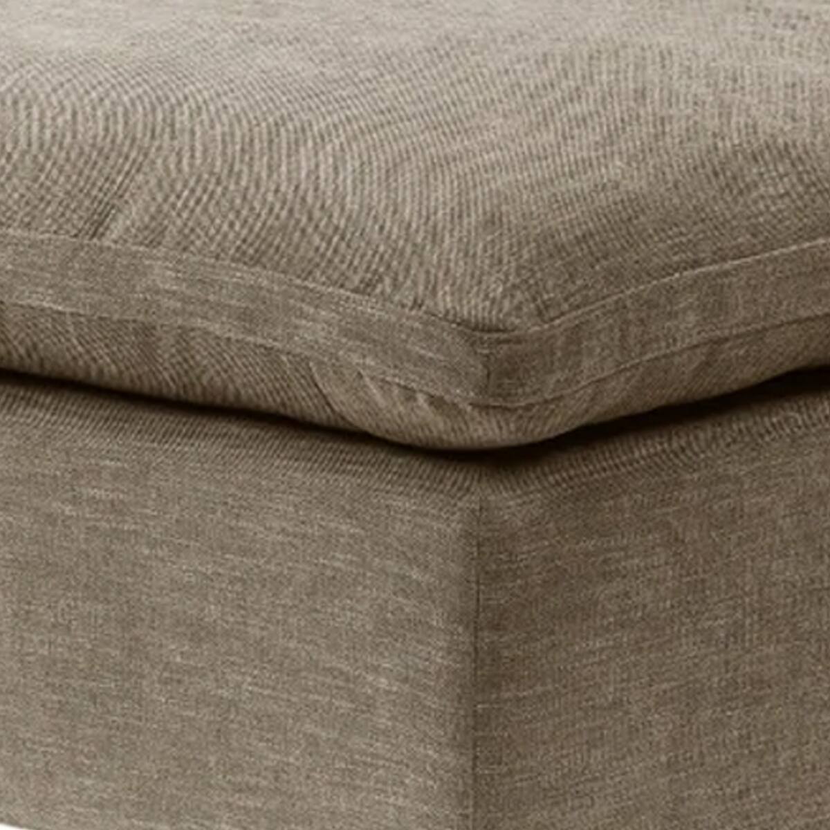 Alt View 2. Manhattan Lane - Scott 37 Inch Square Ottoman, Removable Pillow Top Cushion - Beige Linen.