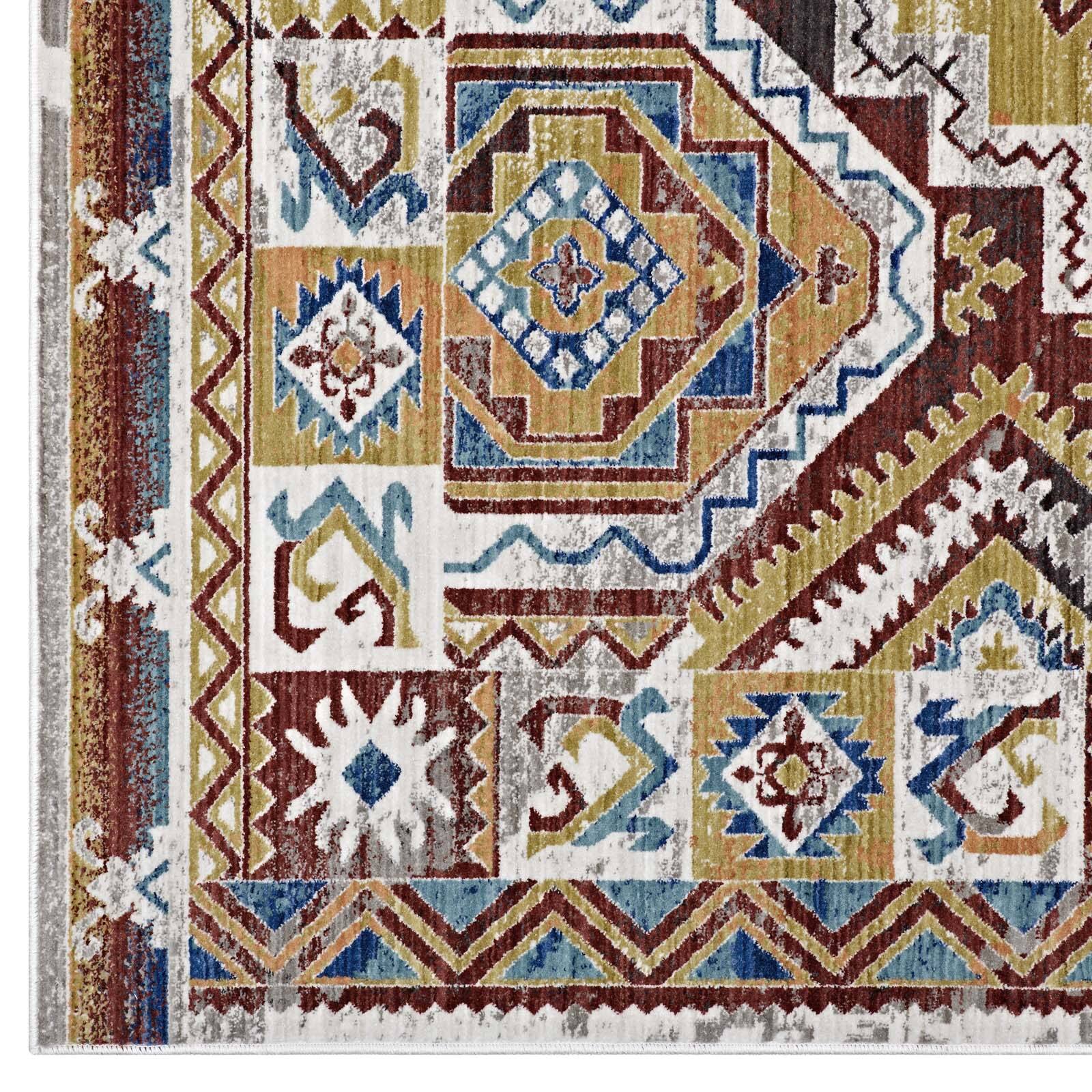 Alt View 2. Modway - Florita Distressed Southwestern Aztec Area Rug - Multicolored.