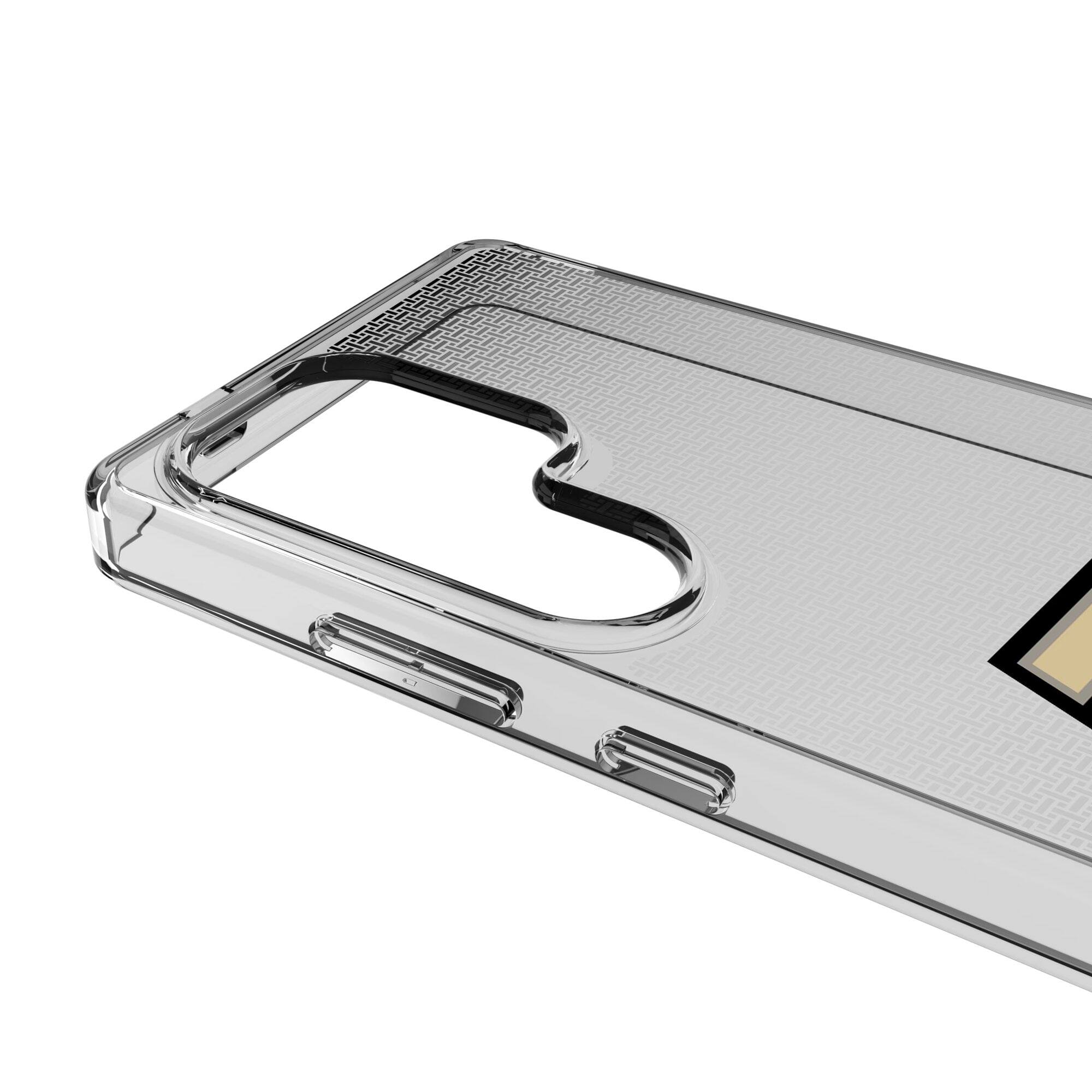 Alt View 2. Keyscaper - Purdue Boilermakers Linen Logo Galaxy Clear Case - S22 - Multicolor.