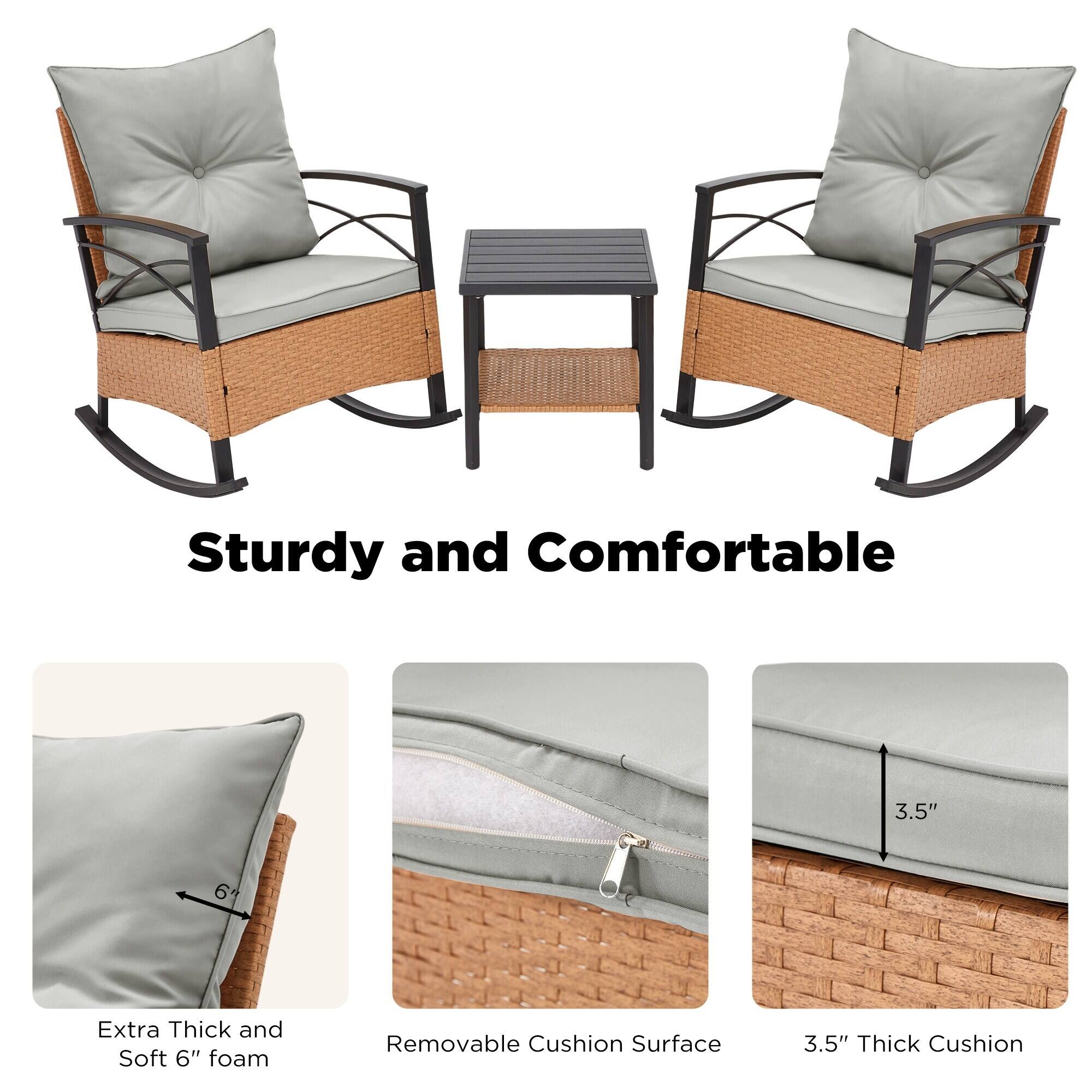 Sturdy and Comfortable

- Extra Thick and Soft 6" foam
- Removable Cushion Surface
- 3.5" Thick Cushion