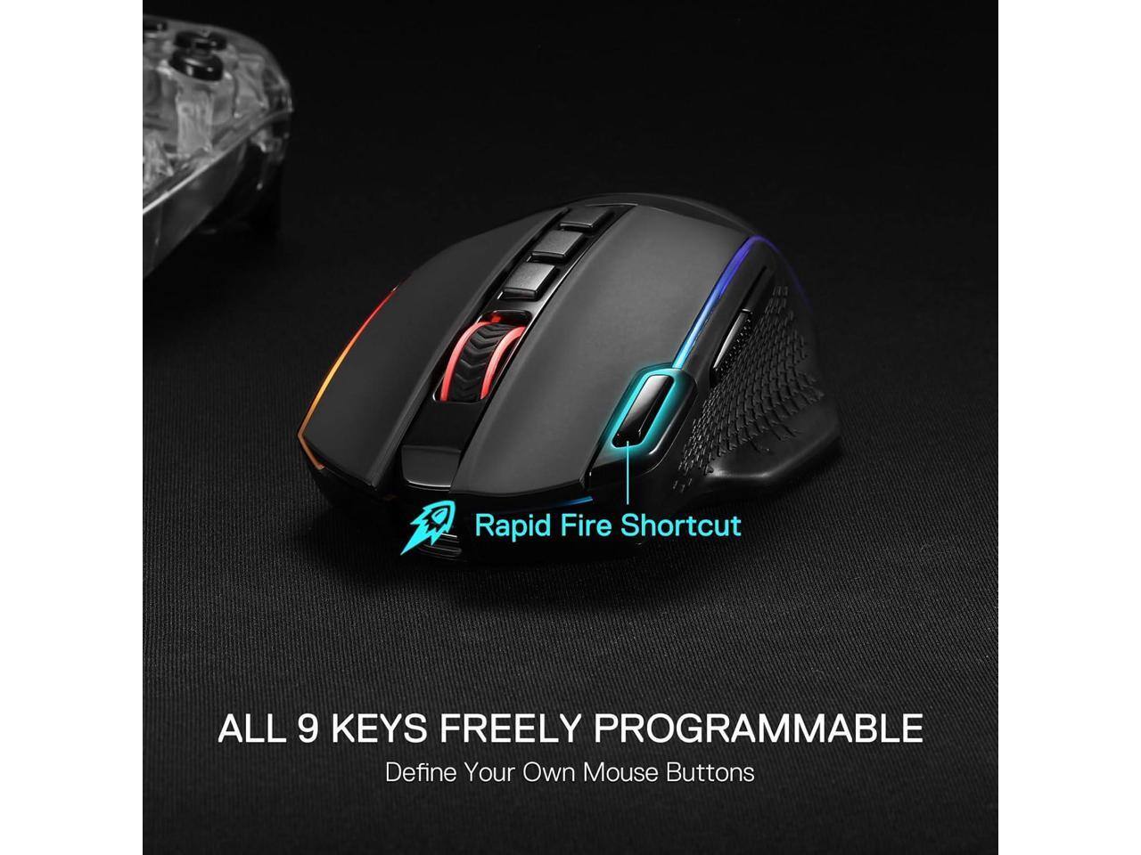 Rapid Fire Shortcut

ALL 9 KEYS FREELY PROGRAMMABLE
Define Your Own Mouse Buttons