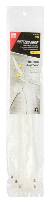 GB 45-319C 20 CUTTING EDGE Self Cutting Cable Tie 11" No Tools Just Twist