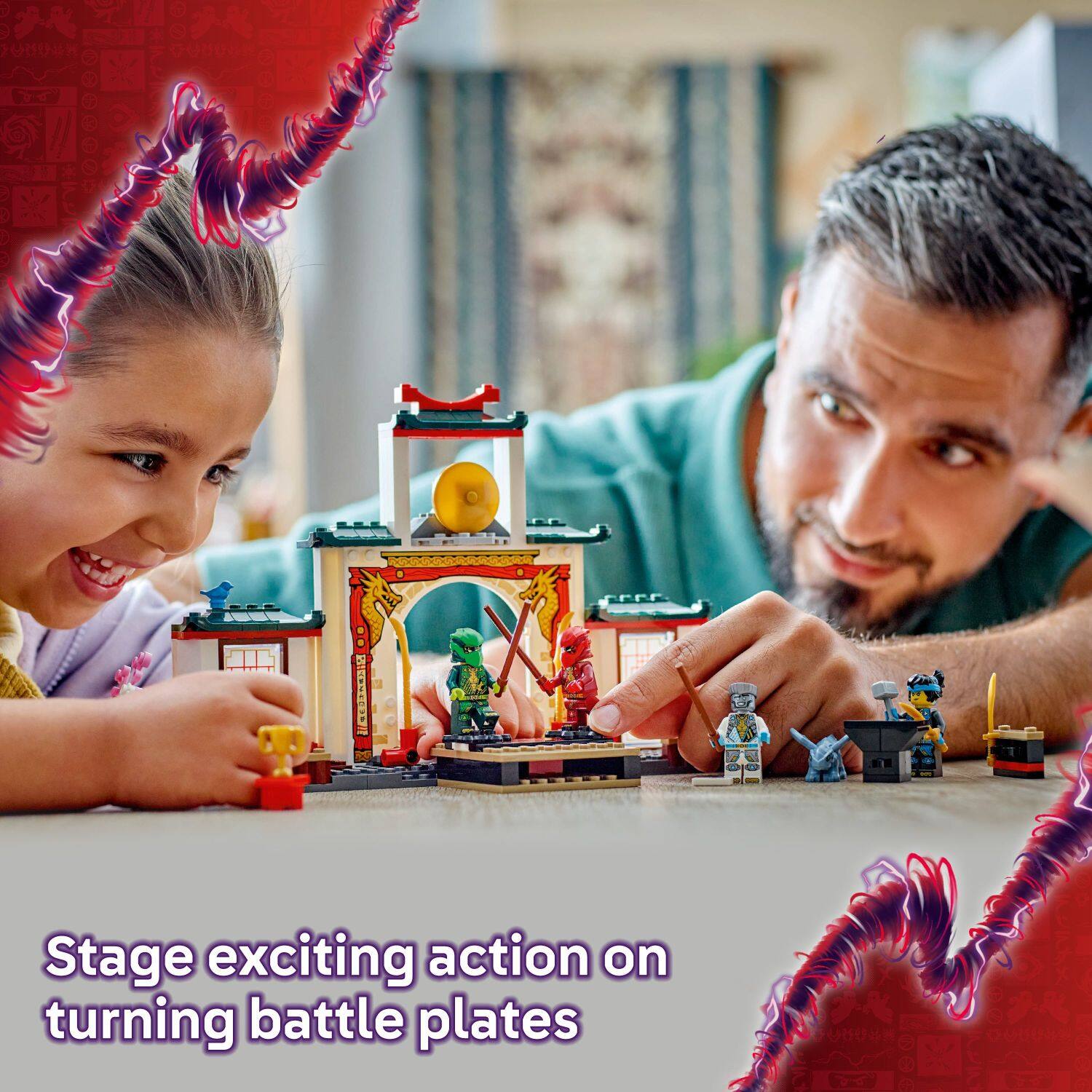 Stage exciting action on turning battle plates.