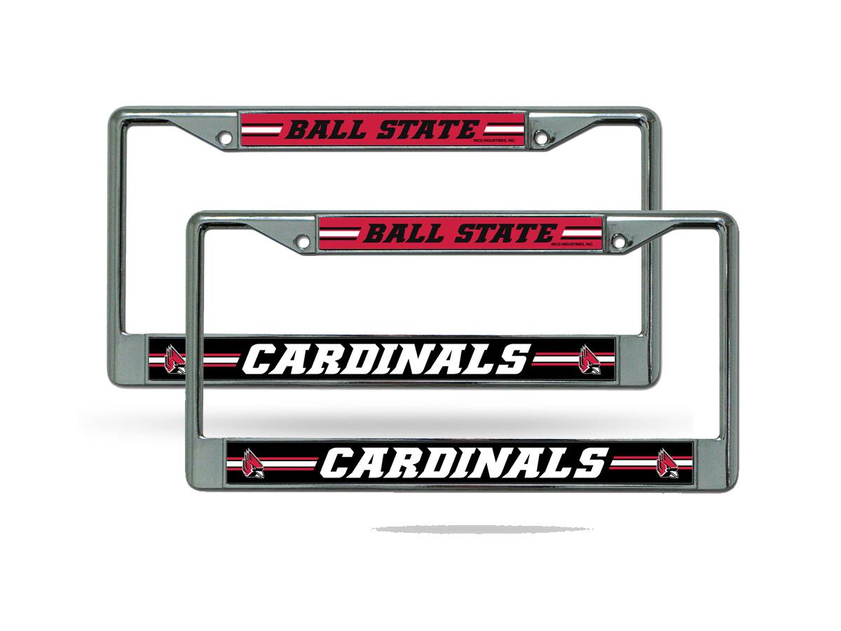 Ball State Cardinals Chrome Metal License Plate Frame - Set of 2 Frames