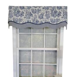 RLF Home - Waverly Glory 3" Rod Pocket Lining Luxurious and Elegant Window Treatment Valance 50" x 16" - Blue
