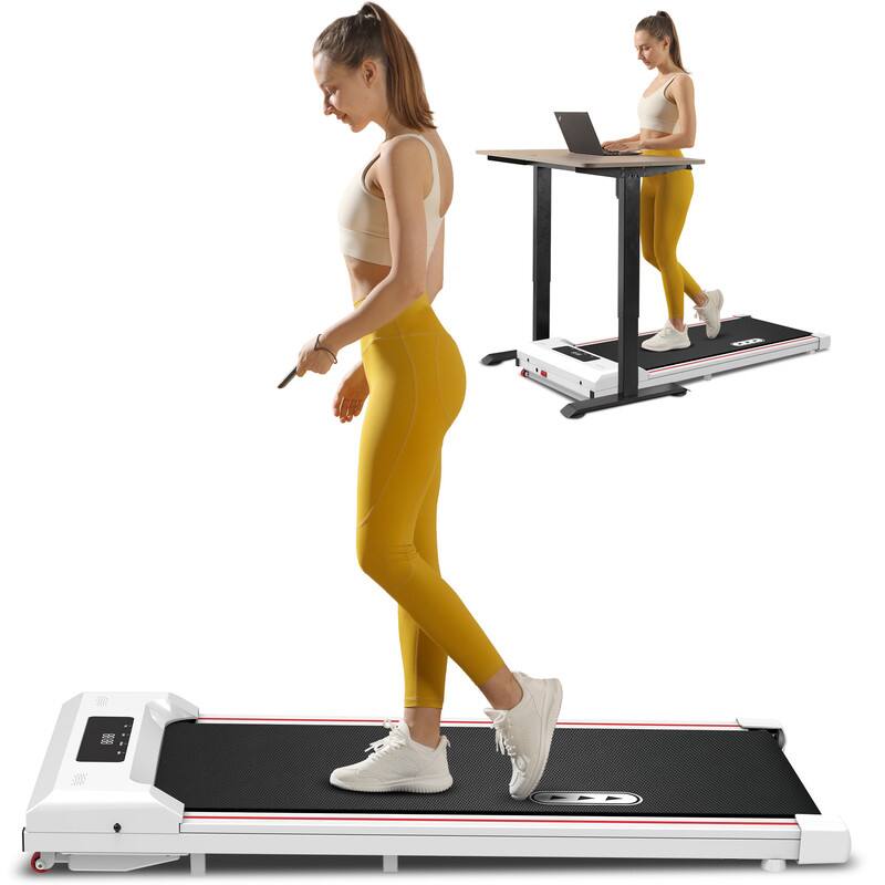 Redliro - Walking Pad Under Desk Treadmill 265LBS 2.25HP Running Machine for Home Office - White
