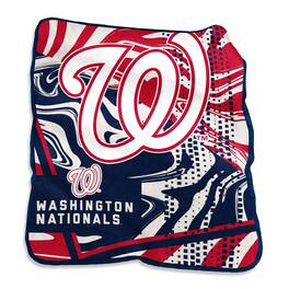 Logo Brands - Washington Nationals 50" x 60" Swirl Raschel Throw Blanket - Multicolor