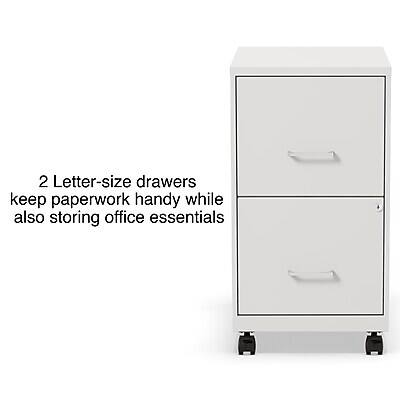 2 Letter-size drawers keep paperwork handy while also storing office essentials.