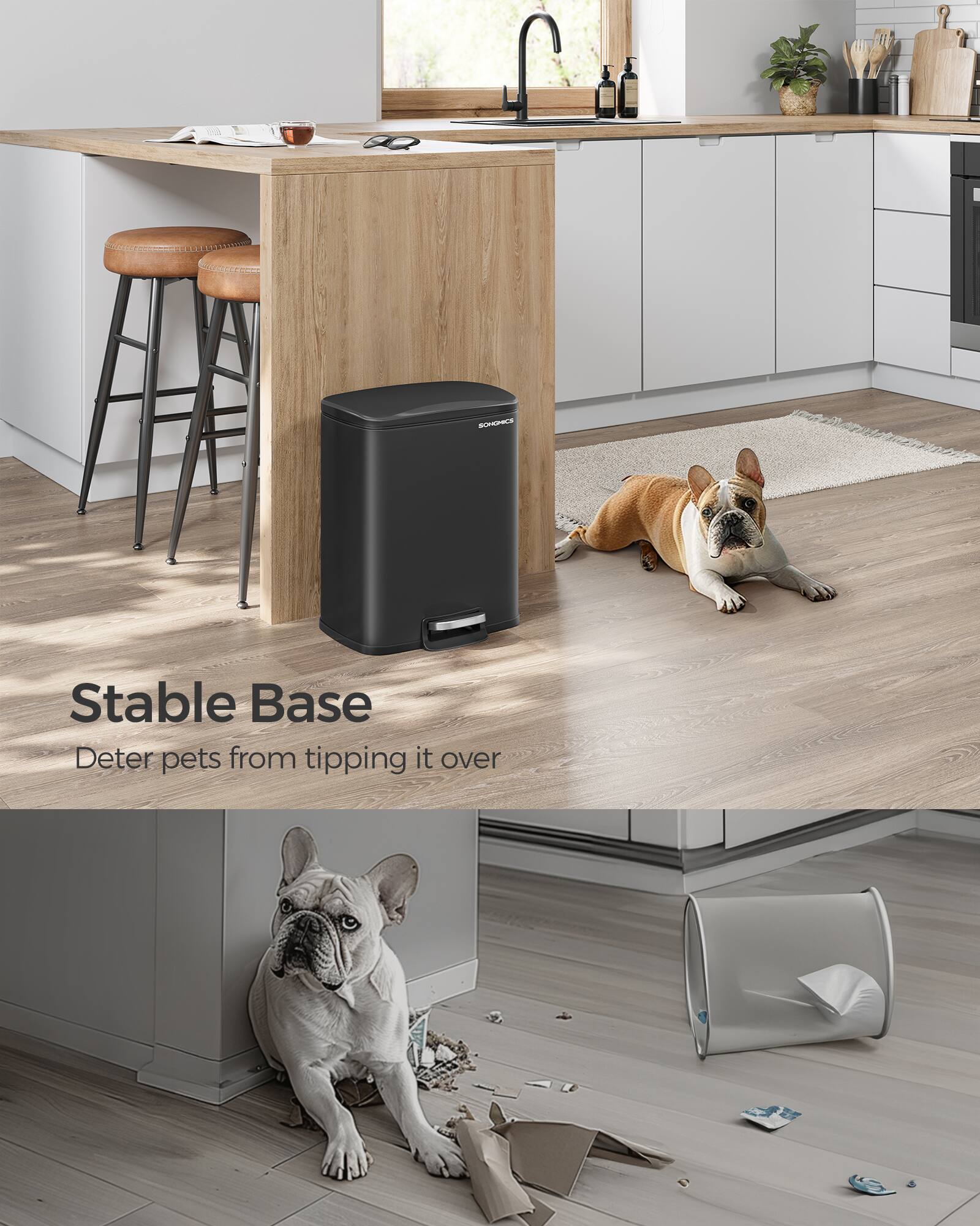 Stable Base  
Deter pets from tipping it over