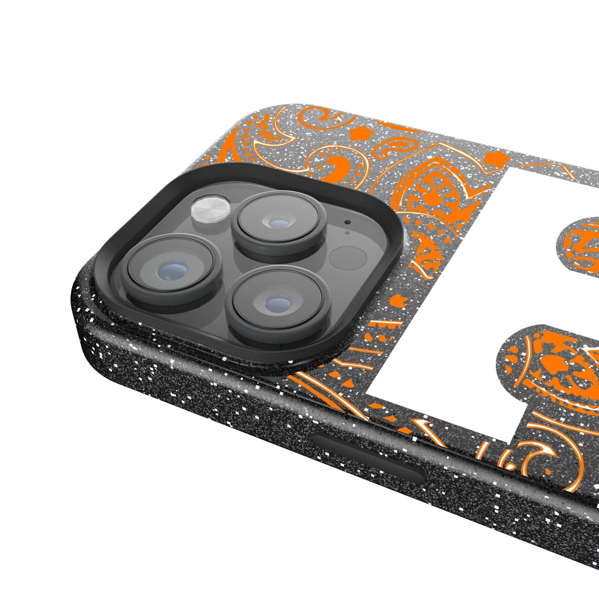 Alt View 2. Keyscaper - Tennessee Volunteers Paisley Bling iPhone Case - 14 Pro - Black.