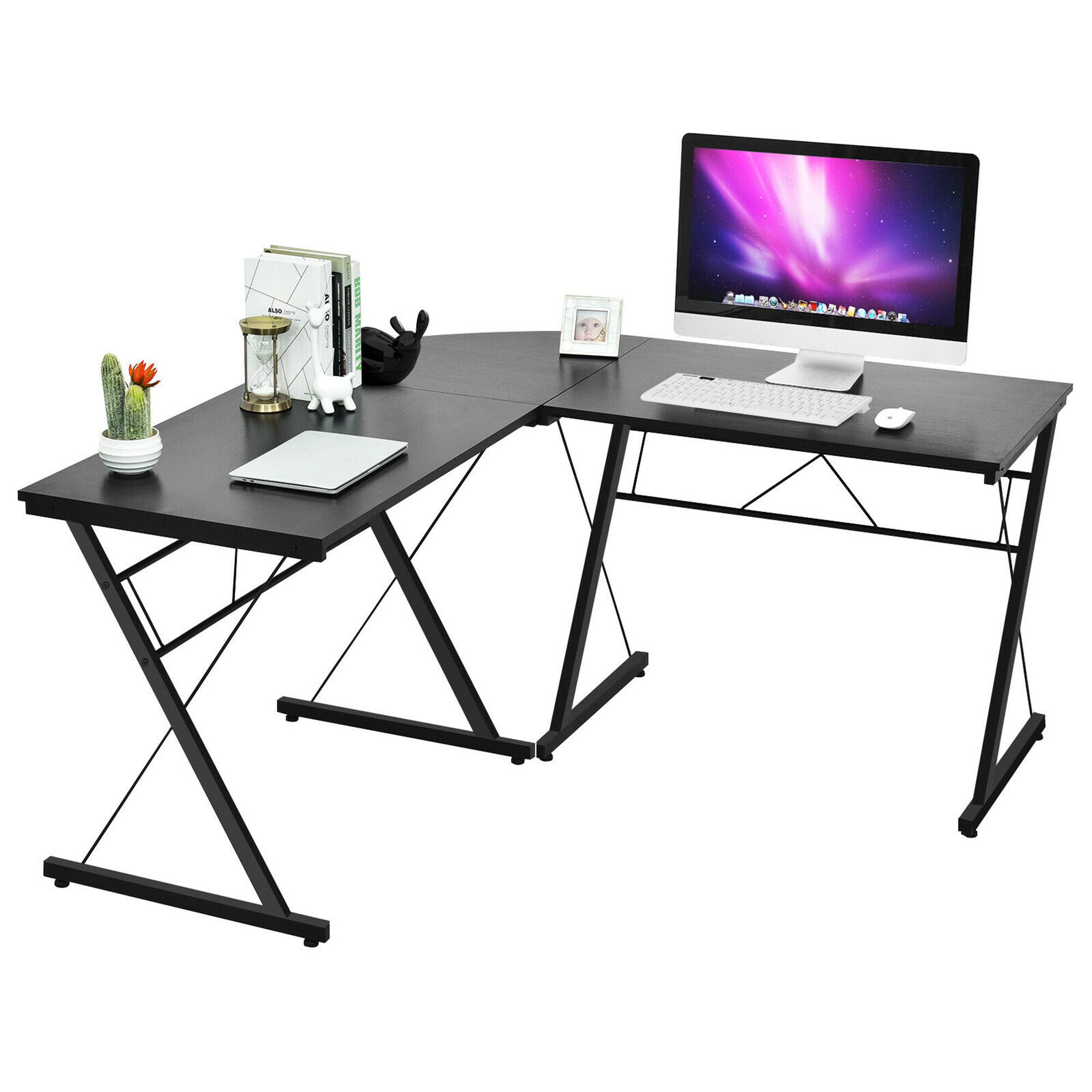 Alt View 5. Gymax - Gymax 59'' L-Shaped Corner Desk Home Office Computer Table Study Workstation Black - Black.