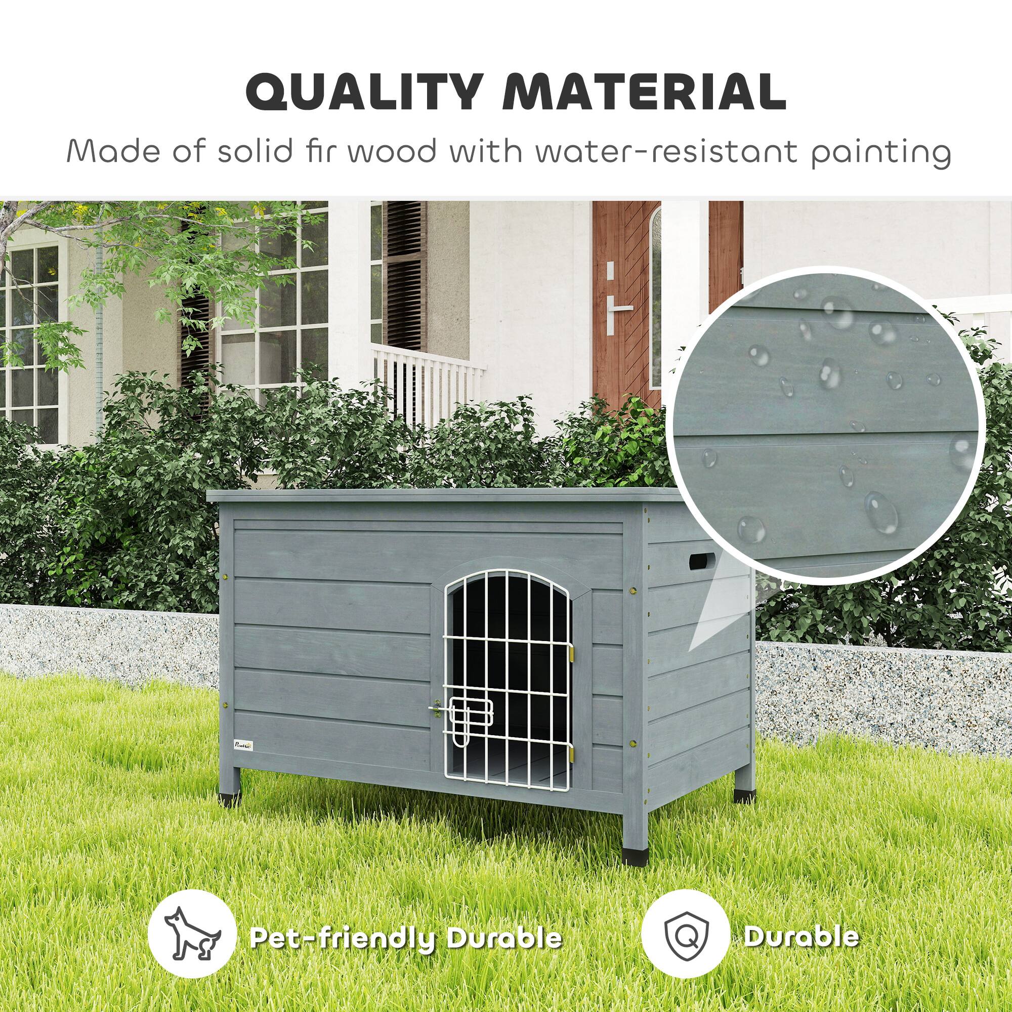 QUALITY MATERIAL  
Made of solid fir wood with water-resistant painting  

Pet-friendly Durable  
Durable