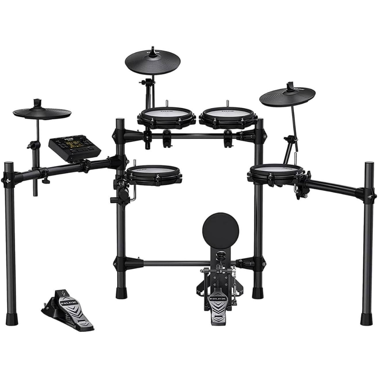 Angle. NUX - NUX DM-210 All-Mesh Head Digital Drum Kit | Built-in Coach and Recording Capabilities | Great for Entry-Level Drummers - Black.