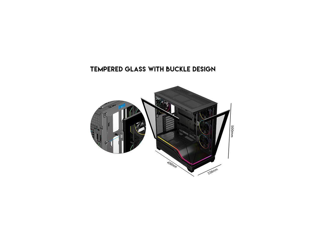 Tempered Glass with Buckle Design  
500mm x 456mm x 238mm