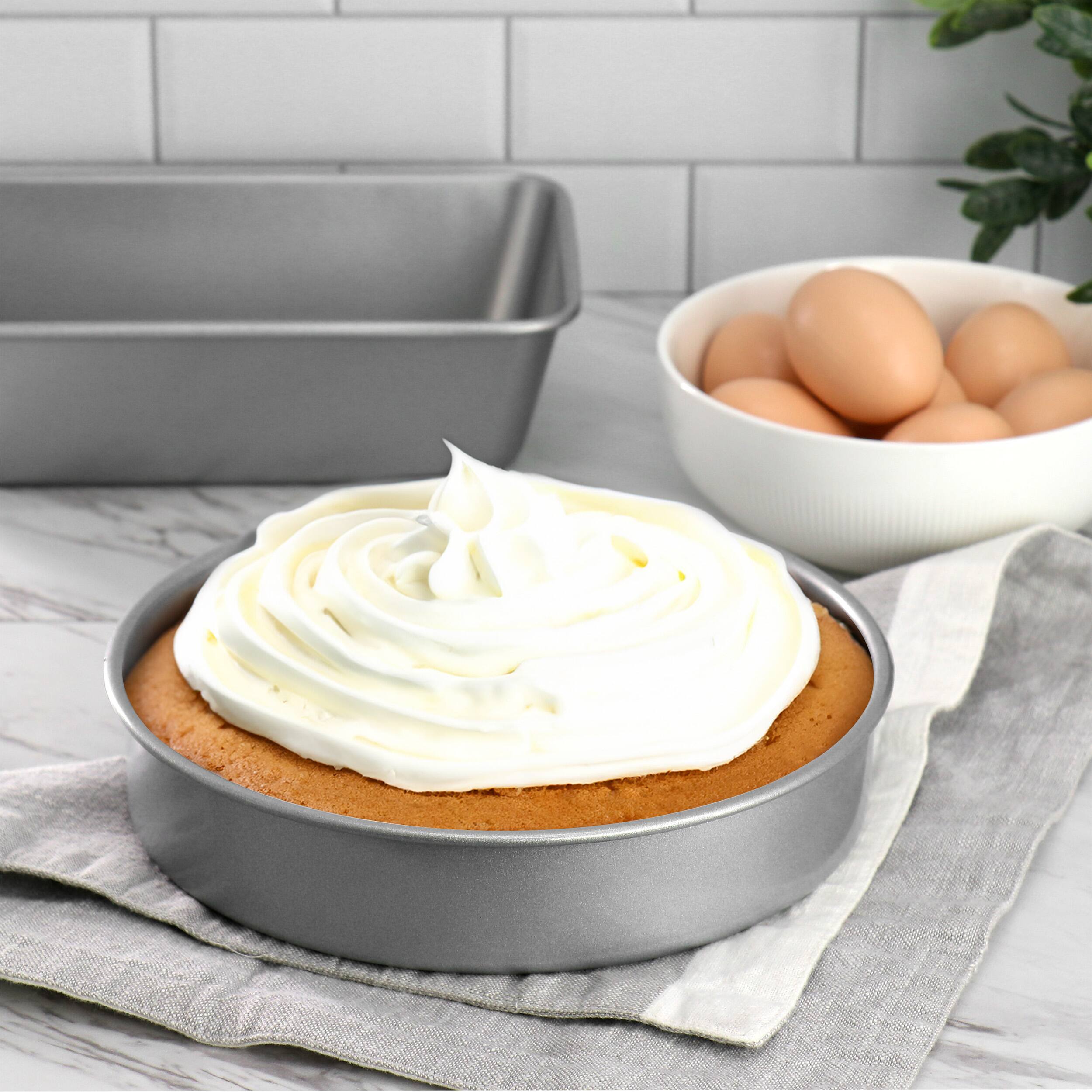 Alt View 4. Martha Stewart - Martha Stewart Everyday 8 Inch Round Nonstick Carbon Steel Baking Pan - Silver.